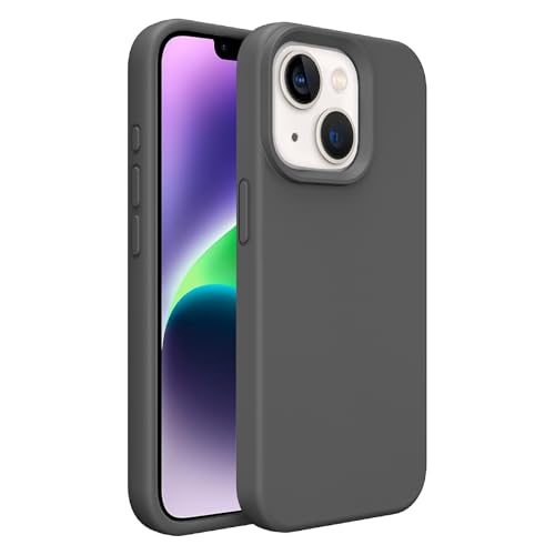 Image of iPhone 13 /14 Case Silicone,Soft Microfiber Lining(Charcoal Gray)
