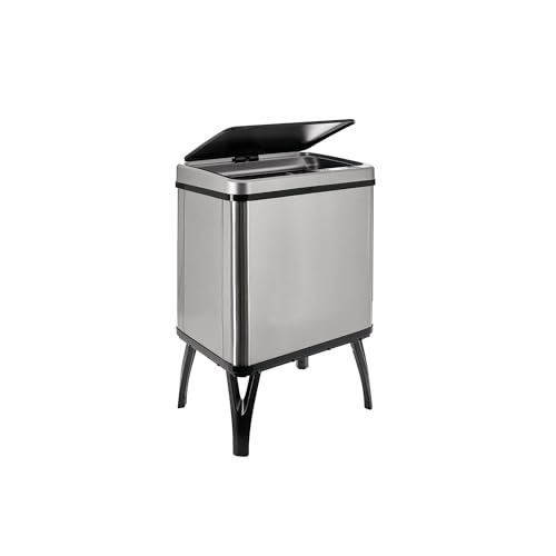 WELL HOME MOBILIARIO & DECORACIÓN - Cubo de basura inteligente, 30 L, apertura automática CON SENSOR o contacto manual, 43x35,5x26 cm, metalizado