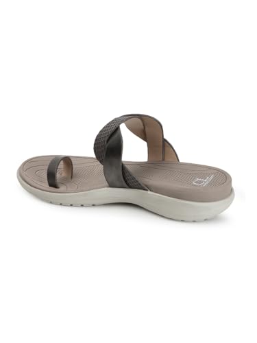 Image of Carlton London Women's Comfort Sandals | Stylish Slip on Flats with Cushioned Soles | Trendy Lightweight Durable & Comfortable Fashion Sandal for Outdoor Use