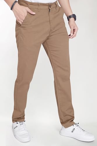 Image of DIVISIVE Men's Regular Fit Cotton Chinos Trousers Pants