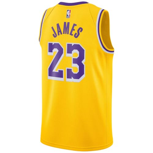 Image of Lebron James Los Angeles Lakers NBA Kids Youth 8-20 Yellow Gold Icon Edition Swingman Jersey