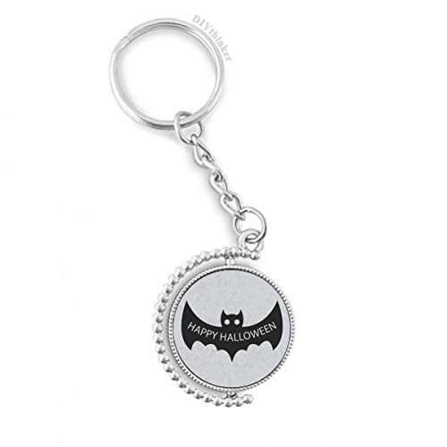 Chauves-souris noires Happy Halloween porte-clés rotatif idée cadeau thématique