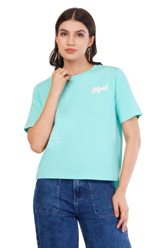 Image of ASTRAPE & BRONTE Oversized Printed Ladies T-Shirt - Virgin Cotton, Puff Print, Casual Wear - Comfortable, Trendy Graphic T Shirt