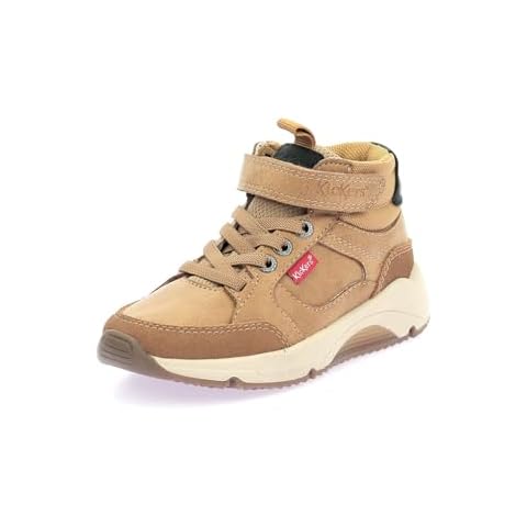 Kickers Unisex Kids Runrun High Sneakers in Camel Light Cover
