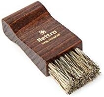 Lettro Shoe Polish Applicator Brush, Wooden Shoe Brush Ideal to Apply Shoe Cream and Wax on Leather Shoes and Boots, Shoe Care Small Horsehair Brush