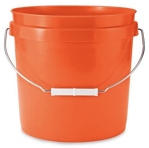 House Naturals 2 Gallon Food Grade Bucket pail Orange (Pack of 3) Made in USA- BPA Free