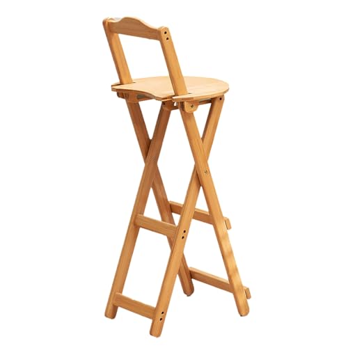 JFGCTYHXY Tabouret Pliant, Chaises de comptoir en Bambou, Hauteur, avec Dossier et Repose-Pieds, livrées montées, idéales for Cuisine, Bar, café, Boutique...