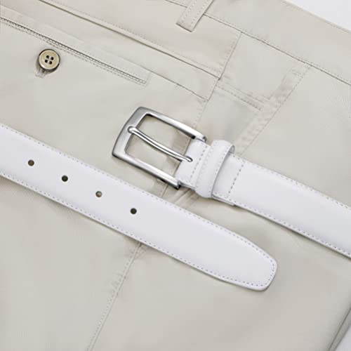 Image of MILORDE Men's Genuine Leather Dress Belt, Handmade, 100% Cow Leather, Fashion & Classic Designs for Work Business and Casual
