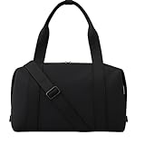 Hapi Face Black Neoprene Duffle Bag – Lightweight, Waterproof, Carry-On Travel & Gym Bag with Shoulder Strap + Matching Wallet & Wet Bag