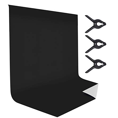 Fotografie Hintergrund 6 * 9.2ft/1.8 * 2.8M Beidseitig Schwarzweiß Backdrop, 100% Polyester-Baumwolle Musselin Faltbare Hintergrund, für