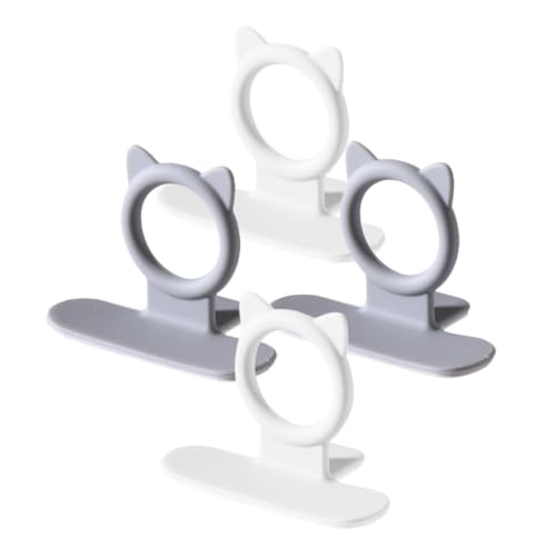 Cabilock 4 piezas Elevadores Adhesivos para Tapa Inodoro Gancho Colgante Versátil para Baño Diseño Cómodo para Levantar Tapa Wc Colores Gris y Blanco Fácil Instalación y Uso Higiénico