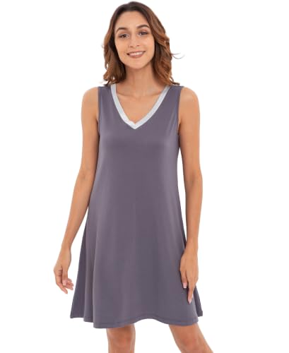 Image of GYS Cooling Bamboo Viscose Sleeveless Nightgowns for Women