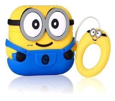 KHR® Soft Silicone 3D Cute Cartoon Character Cover with Keychain 360° Protective Case Compatible with Boat Airdopes 131/138 Case Cover (Minion)-image-14