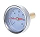 Aqbau® Bimetall Thermometer Zeigerthermometer 0°C - 120°C inkl Tauchhülse 1/4 anlegethermometer thermometer heizung für Heizsysteme und Boiler Axial-Zeigerthermometer