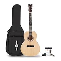 Includes gig bag, spare strings, tuner & capo Compact body is ideal for travel Basswood construction provides bright and balanced tones Ultra-comfortable C-shaped neck is perfect for beginners