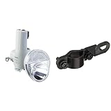 【セット買い】パナソニック(Panasonic) LED発電ランプ ワイドLED 自転車 グレー W58×D128×H105mm NSKL138-N + かしこいランプ取付け金具 自転車 ブラック 68×45mm BFD1058