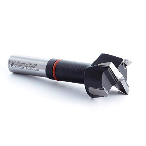 Amana Tool - 203254 Carbide Tipped Hinge Boring Bit L/H 25mm Dia x 70mm Long x 10mm Shank