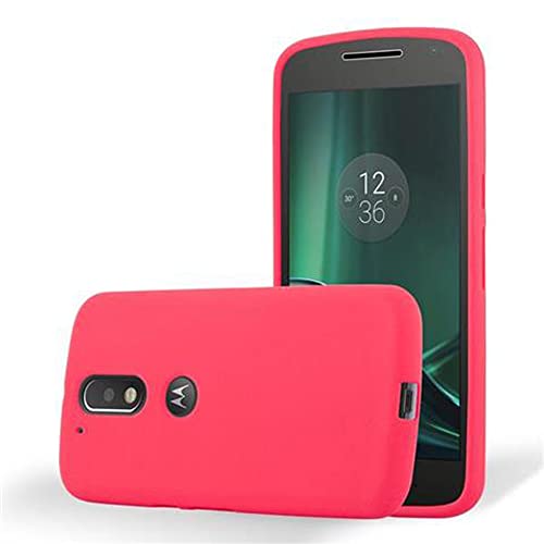 Cadorabo Funda para Motorola Moto G4 / Moto G4 Plus en Frost Rojo - Cubierta Proteccíon de Silicona TPU Delgada e Flexible con Antichoque - Gel Case Cover Carcasa Ligera