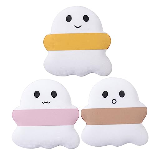 Healvian 3個かわいい氣?ファンデーションパフ 乾湿両用メイクアップスポンジ 女性向けフィンガーパフ コンパクト持ち運び便利