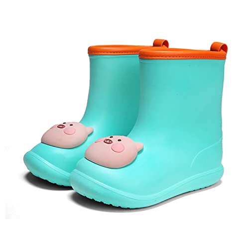 Mnplciea Toddler Rain Boots Kids Rain Shoes for Boys and Girls Waterproof Boots 2-7 Years Old