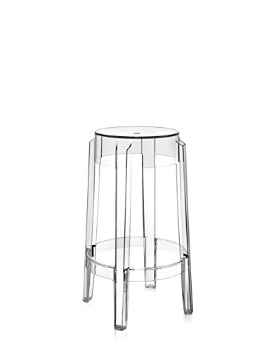 Kartell 4899 / B4 Charles Ghost Taburete, Altura 75 cm, Transparente, 2 Piezas