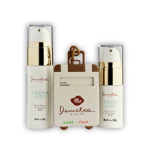 DEMETRA - KIT DE VIAJE BEAUTY - Set de Cremas para Mujer - Crema Facial de Baba de Caracol + Sérum Antiedad [CADENA CORTA, CRIADORES DIRECTOS] Pura Baba de Caracol 85% y 90%, Ácido Hialurónico