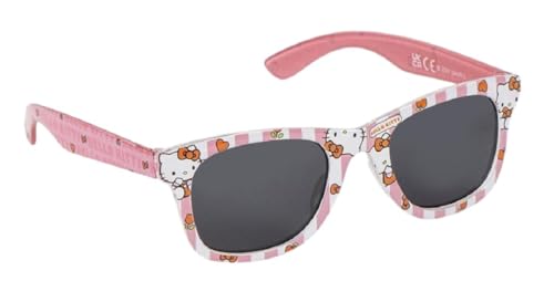 CARTOON Lunettes de soleil Hello Kitty avec étui pour lentilles rectangulaires avec protection filtre UV400 pour enfants
