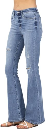 Judy Blue High Rise Destroyed Flare Jeans (JB-82377)2