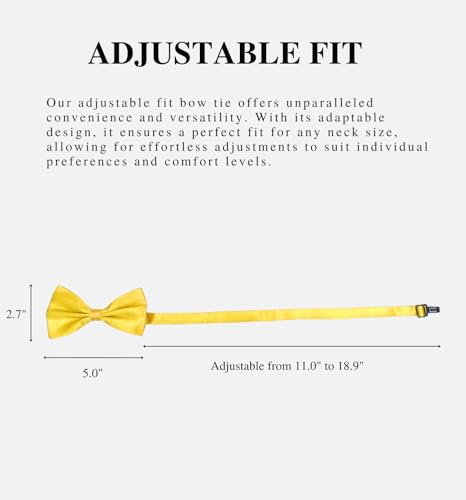 Image of MDSTYLE Bow Ties for Men Pre-Tied Adjustable - Classic Men's Bow Tie - Tuxedo Wedding Formal Bowtie Solid Color Bowties