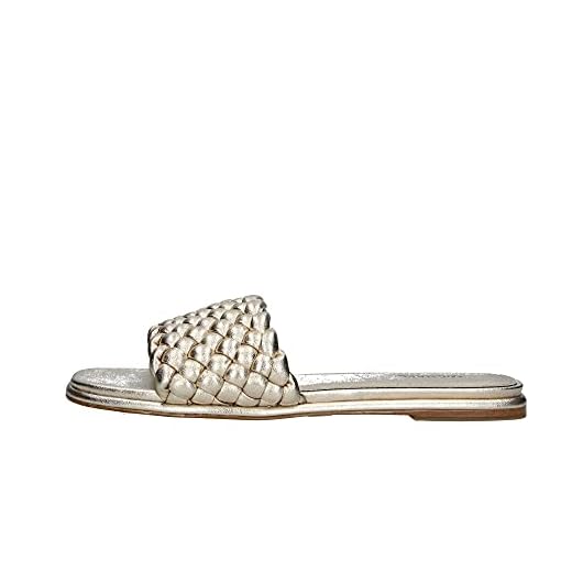 MICHAEL Michael Kors Amelia Flat Sandal Slip-in/Träskor Kvinnor Guldfärgad - 37 - Tofflor Shoes