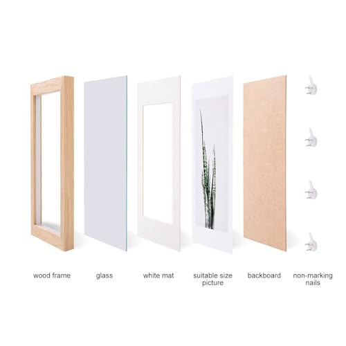 Houstimi Solid Wood Shadow Box Frame 5x7 Picture Frames Small Shadow Box Display Case (2 Pack,Natural Wood) Internal Depth 0.6 inches with Real Glass - Image 3