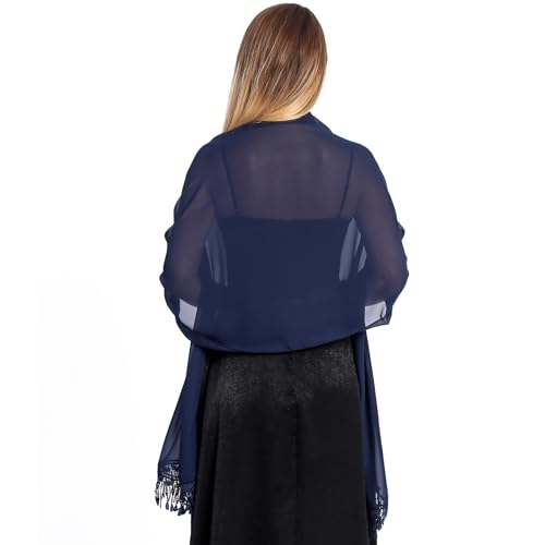 MUQU Shawls and Wraps for Evening Dresses - Sheer Chiffon Shawl Wedding Evening Scarf for Women3