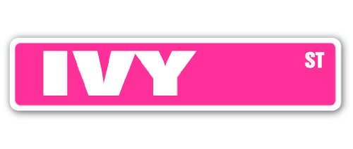 IVY Street Sign Childrens Name Room Sign | Indoor/Outdoor |  18" Wide Plastic Sign