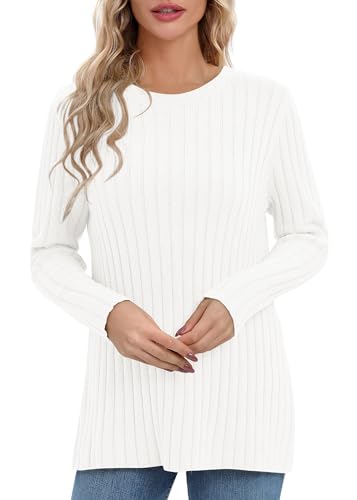 Image of Urban CoCo Women's Lightweight Crewneck Pullover Sweaters Long Sleeve Fall Knitted Sweater Tops