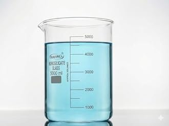 RAWAL'S 5000ml Borosilicate Glass Beaker – Heat Resistant, Accurate Measurement, Durable & Safe for Laboratory & Kitchen Use