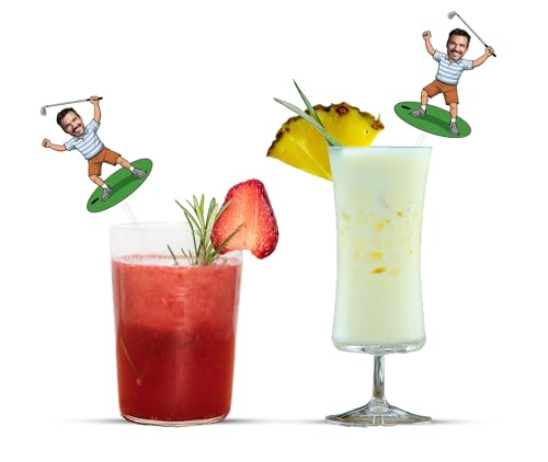 Pitillos personalizados con caras para fiesta de golf miniatura 1