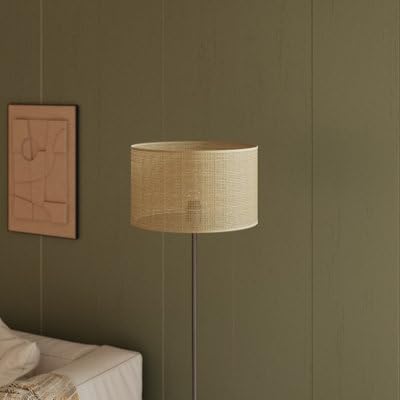GoodHome Abat-jour rond 40 cm métal et rotin Kpezin