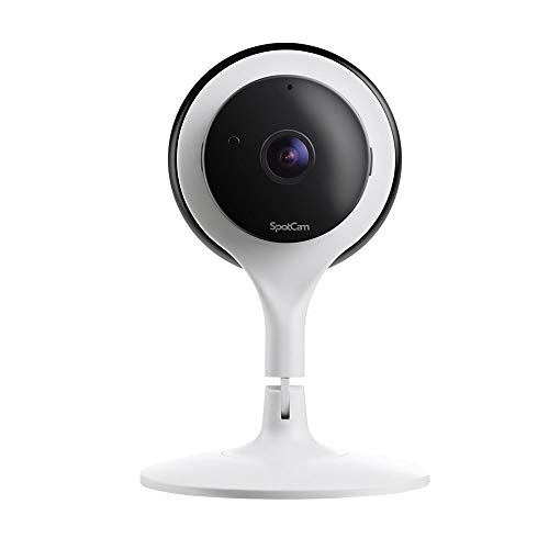 SpotCam Pano Wireless Home Security Camera 1080P, 180-degree Panoramic View, Night Vision, Two-Way Talk, Motion Sound Alert, Alarm Siren, Free Fulltime Continuous Cloud Recording, NOT Made in China