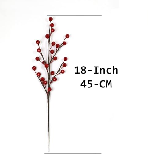 Image of CURATED CART 2PCS Artificial Berries for Decoration 18 Inch - Waterproof Burgundy Holly Berry Picks for Christmas Tree, Wreath, DIY Crafts, Floral Arrangements, Holiday, Wedding & Winter Home Decor