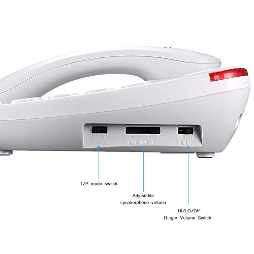 Ornin S016+ Big Button Corded Telephone with Speaker, Desk Phone (Off-White)