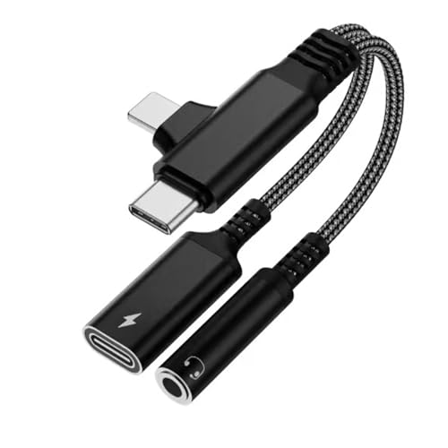 2 in 2 Light-ning USB C - 3.5mm wbhzƏ[dA_v^[A[MFiF] USB C - AUXI[fBIWbN PD60W[dhOtAi-Phone 16/15 14/13 Pro MaxAGalaxypw
