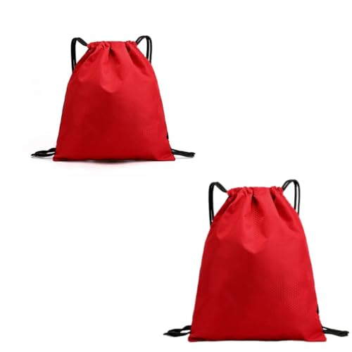 2-Pack Waterproof Drawstring Backpacks, Soccer-Texture Oxford Fabric, 16.9
