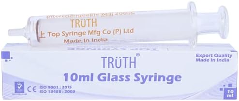 Truth Laboratory Interchangeable Glass Syringe Glass Tip 10ml, (Pack of 1)