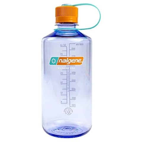 Nalgene Sustain Tritan BPA-Free Water Bottle Made with Material Derived from 50% Plastic Waste, 32 OZ, Narrow Mouth, Amethyst Cover