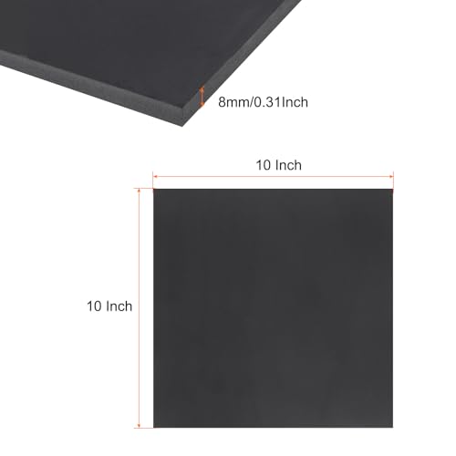 Image of Expanded PVC Plastic Sheet 5 /16 inch Thick, 10 inchx10 inch Lightweight Rigid Foam Sheet, [for Crafts Signage Displays Digital Screen Printing] - Black / 1 Pcs