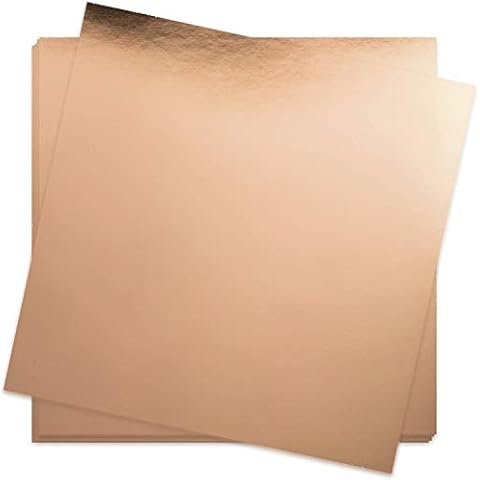 Crafasso Metallic Mirror cardstock, Rose Gold, 12in12in, 300g, 15sheets Cover