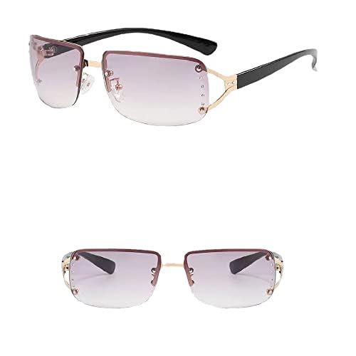 LAPRBY Y2K Polarized Wrap Round Sunglasses for Women N Retro Metal Hippie Circle Style Sun Glasses UV Protection