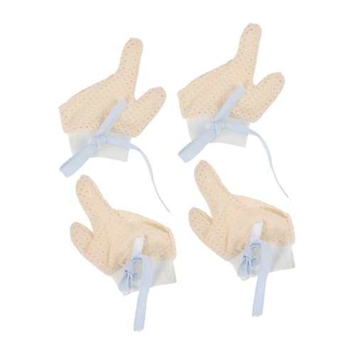Totority 2 Pairs Baby Anti-Scratch Mittens Soft Cotton Newborn Gloves for Boys Teething Mittens Full Coverage Finger Biting Gloves Adjustable Straps