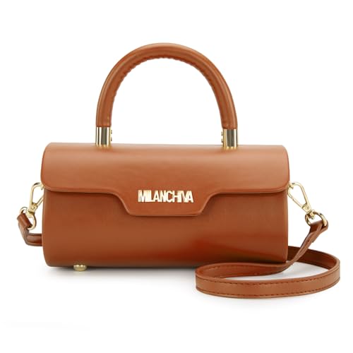Image of Milan Chiva Top Handle Bag for Women Mini Barrel Crossbody Handbag with Adjustable Strap Elegant Small Purses | Small