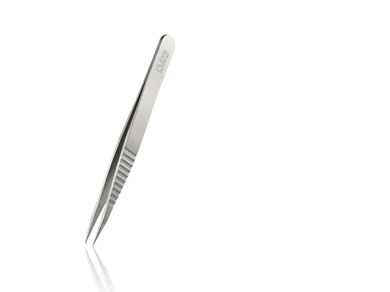 Rubis Silver Precision Tweezers - Professional Tweezers For Ingrown Hair And Splinter (Pro Grip)
